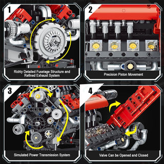 Sakerplus® V8 Working Car Engine Kit