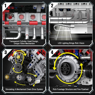 Sakerplus® V8 Working Car Engine Kit
