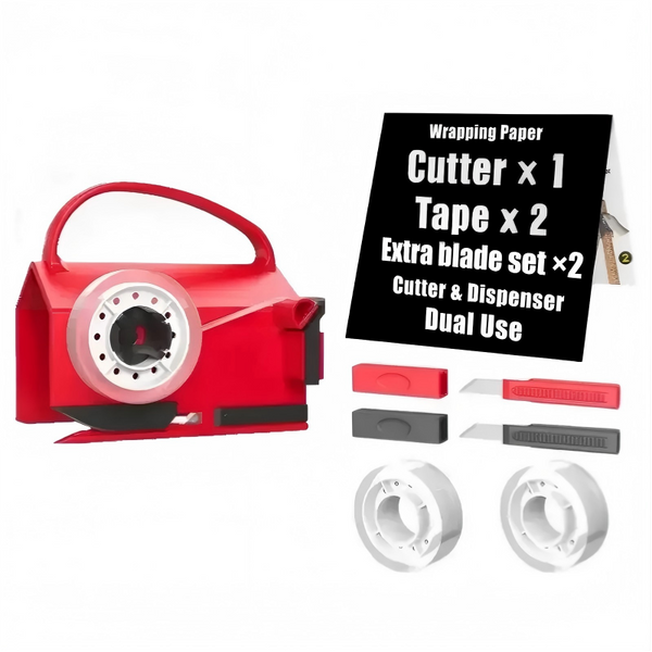 Sakerplus® Wrapping Paper Cutter Tape Dispenser Kit