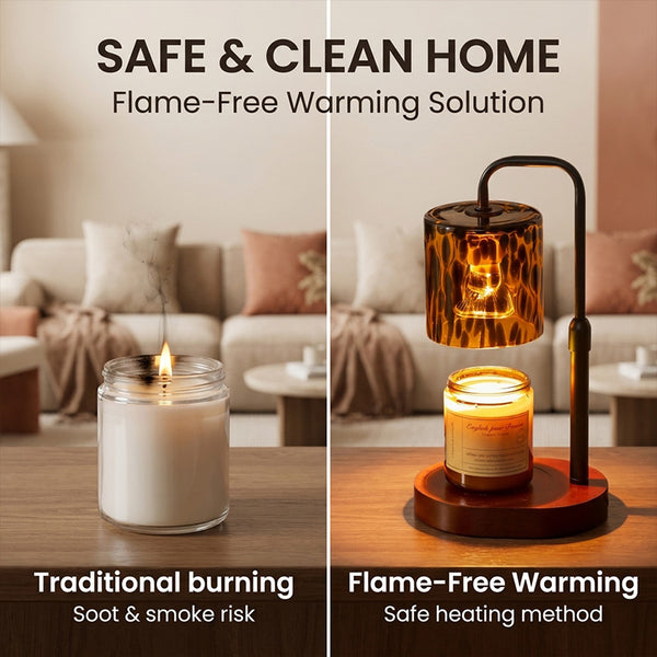 Sakerplus® Dimmable Leopard-Print Aromatherapy Candle Warmer Lamp