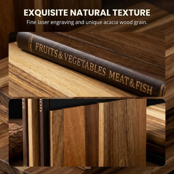 Sakerplus® Acacia Wood Double-Sided Serving Board