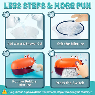 Sakerplus® Dinosaur Bath Bubble Machine Toy