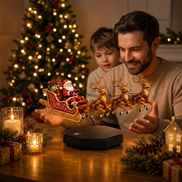 Sakerplus® Magnetic Floating Santa Sleigh Display