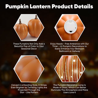 Sakerplus Illuminated Starry Night Glass Pumpkins