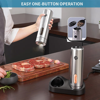 Sakerplus Electric Salt and Pepper Grinder Set with Charging Base