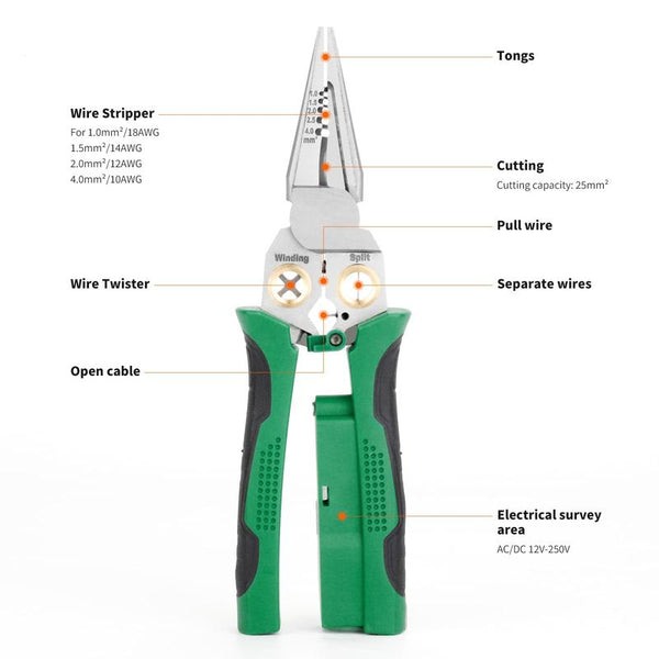 Pelacables y retorcedor Sakerplus® 8 en 1