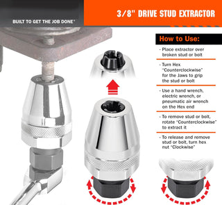 Sakerplus® 3/8 Drive Damaged Bolt Extractor