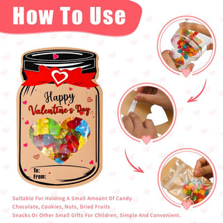 Sakerplus® Valentine Candy Jar Cards Set