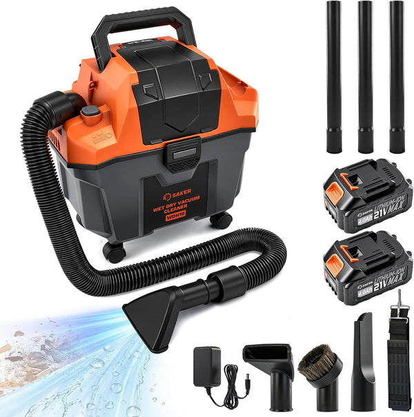 Sakerplus® Cordless Wet and Dry Shop Vacuum