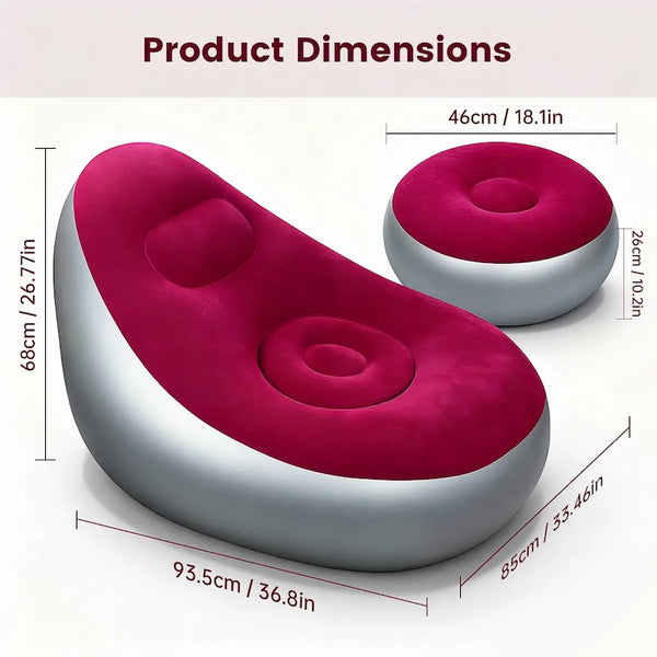 Sakerplus® Portable Inflatable Lazy Chair With Footstool