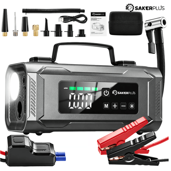 Sakerplus® Jump Starter with Air Compressor and Air Blower