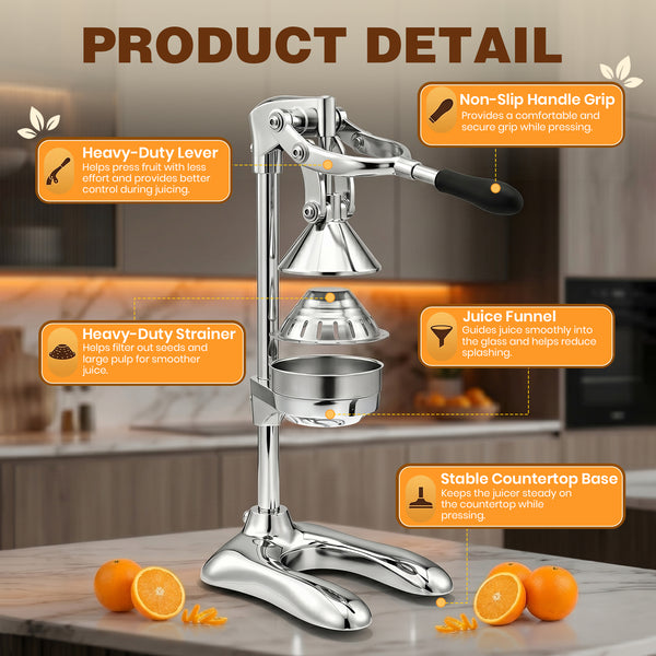 Sakerplus® Hand Press Juicer with Suction Base