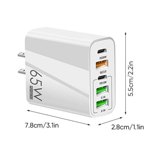 Sakerplus Multi Port Adaptor 65W Fast Charger - US Standard