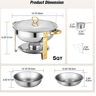 Sakerplus® Round Stainless Steel Chafing Set