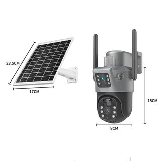 Sakerplus Dual Lens Solar Security Camera Outdoor