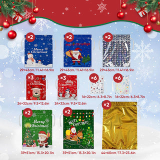 Sakerplus Christmas Assorted Drawstring Gift Bags