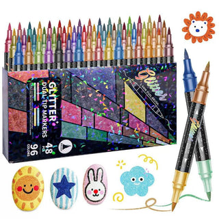 Sakerplus® Glitter Markers Dual Tip Set