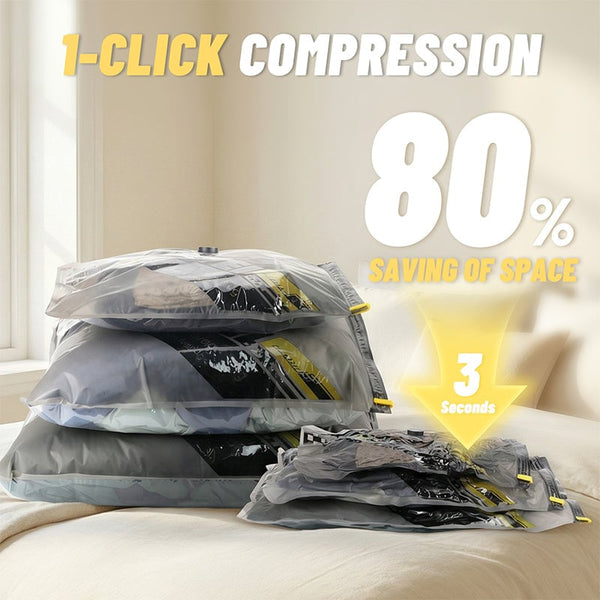 Sakerplus® Portable Vacuum Storage Bags Set-CLEARANCE SALE – MASSIVE SAVINGS!