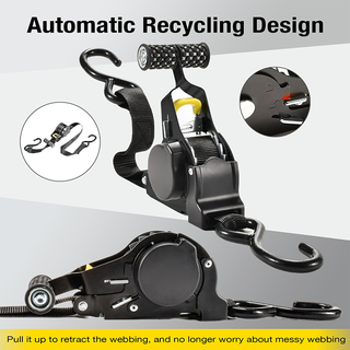 Sakerplus® Automatic Retractable Heavy-Duty Ratchet Strap
