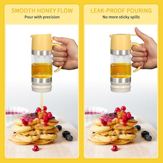 Sakerplus® Glass Honey Syrup Dispenser Jar