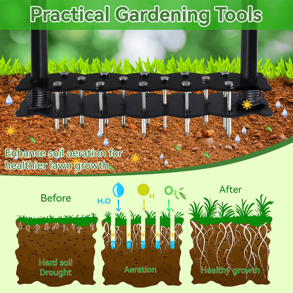Sakerplus® Heavy Duty Lawn Aerator With Spikes