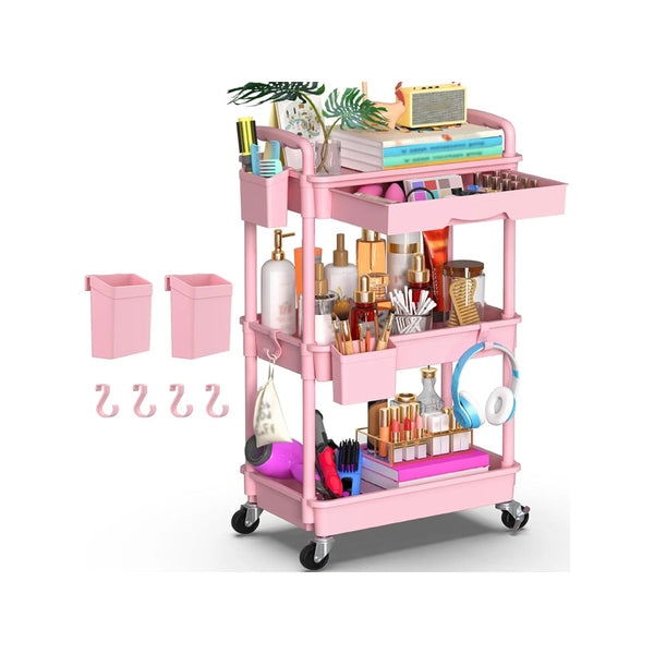 Sakerplus® Rolling Utility Storage Cart With Drawer