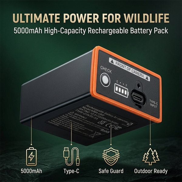 Sakerplus® Rechargeable Lithium Battery Pack for Moultrie EDGE Series Trail Cameras