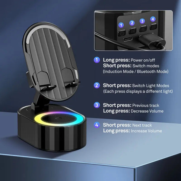 Sakerplus® 5-in-1 Induction Speaker Phone Stand