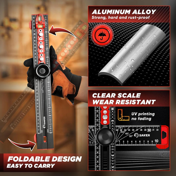 Sakerplus® 4 in 1 Drilling Positioning Ruler