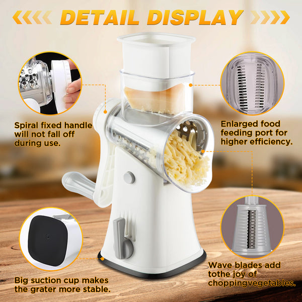 Rallador de queso rotatorio 5 en 1 Sakerplus