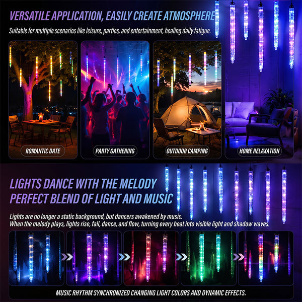 Sakerplus® Outdoor Multicolor Music Sync Icicle Lights