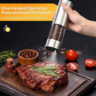 Sakerplus Rechargeable Electric Salt and Pepper Grinder Set