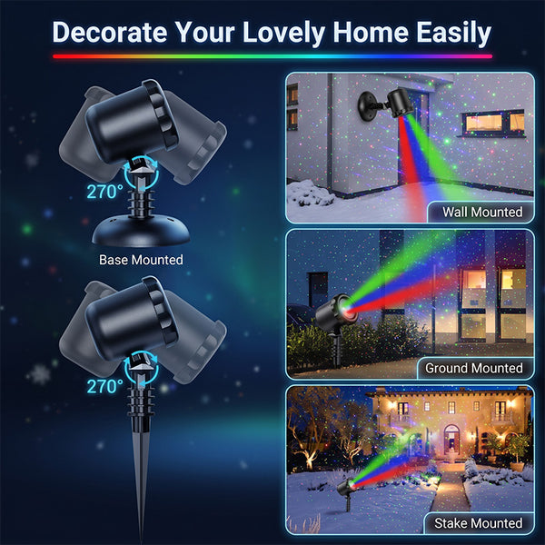 Sakerplus® Three Color Outdoor Christmas Laser Lights