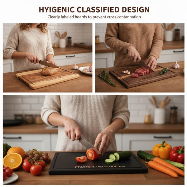 Sakerplus® Acacia Wood Double-Sided Serving Board