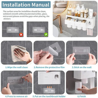 Sakerplus® Tooth Brush Holder For Bathroom Wall Mounted