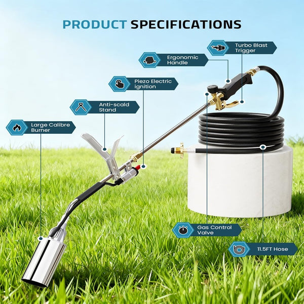 Sakerplus® Heavy Duty MAPP Propane Weed Torch