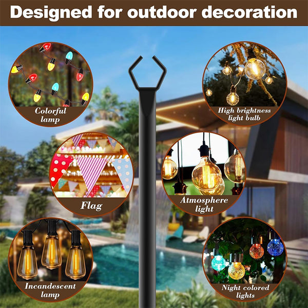 Sakerplus® Outdoor Patio String Light Poles