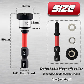 Sakerplus® Drywall Screw Setter Magnetic PH2 Bits