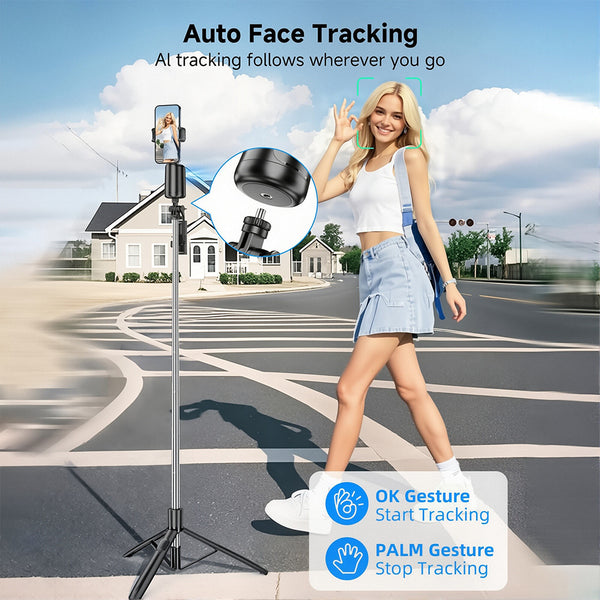 Gimbal para teléfono con seguimiento totalmente automático y tecnología IA de Sakerplus®