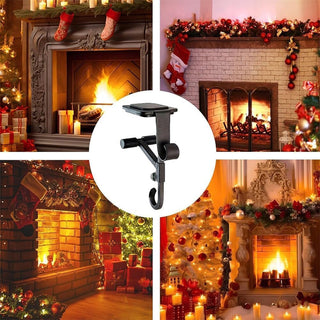 Sakerplus Adjustable Fireplace Garland and Stocking Hanger