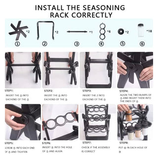 Sakerplus Rotating Spice Rack with Jars