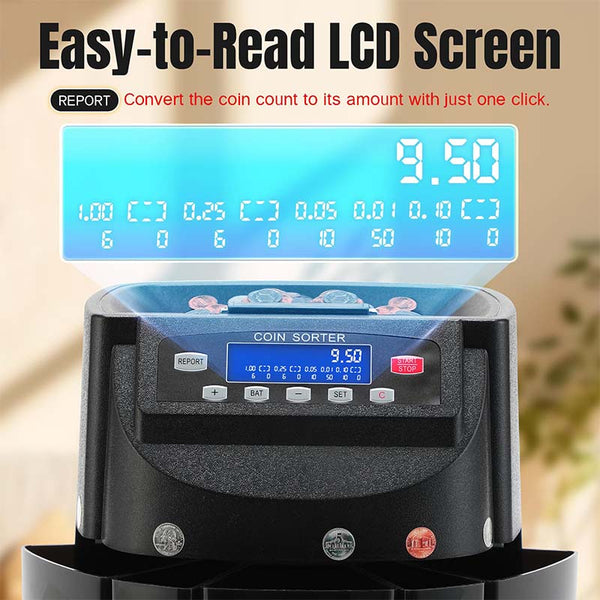 Sakerplus® Automatic Coin Counter Sorter