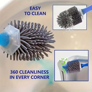 Sakerplus® Silicone Toilet Bowl Cleaning Brush Set
