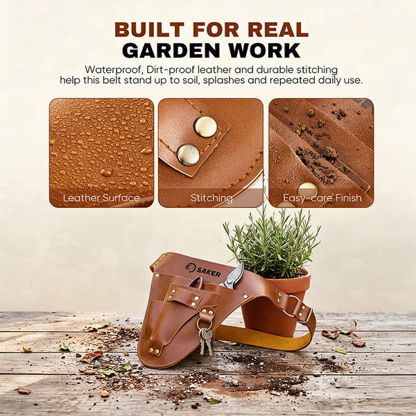 Saker® Leather Garden Tool Belt Holster