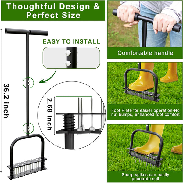 Sakerplus® Heavy Duty Lawn Aerator With Spikes