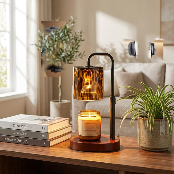 Sakerplus® Dimmable Leopard-Print Aromatherapy Candle Warmer Lamp