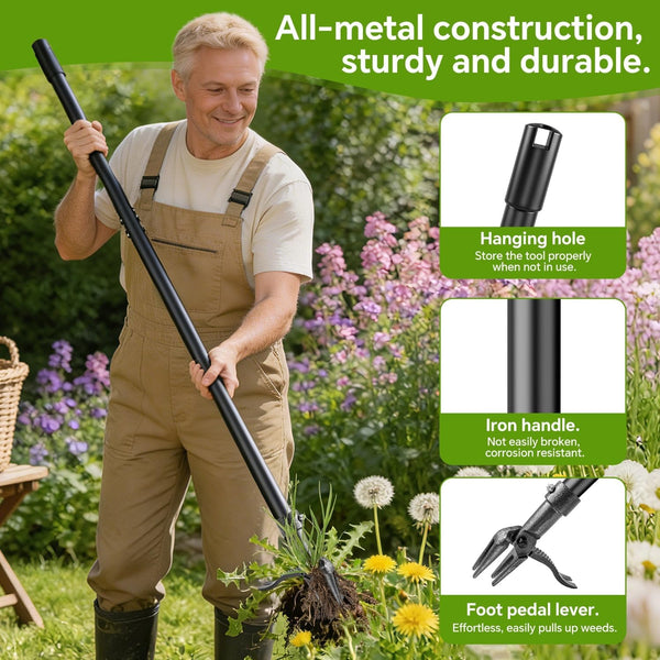 Sakerplus® Long Handle Steel Weed Remover
