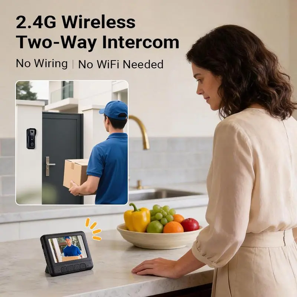 Sakerplus® Wireless Video Doorbell With Screen