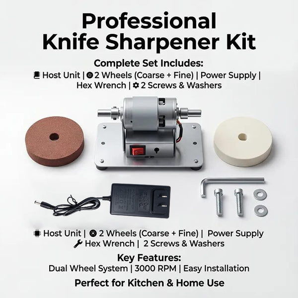 Sakerplus® Electric Knife Sharpener With Dual Grinding Wheels And Variable Speed