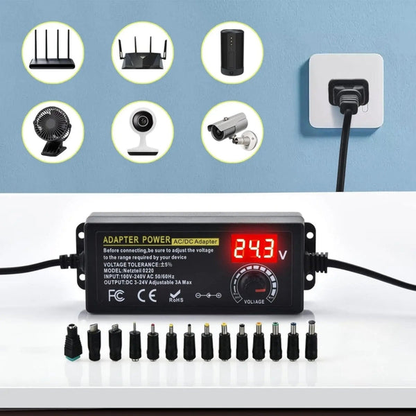 Sakerplus® Adjustable Universal Power Supply Adapter Tips